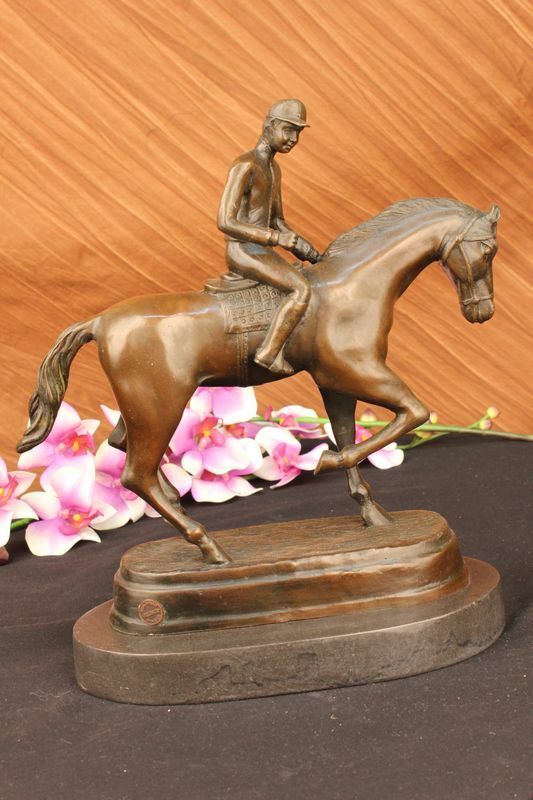 Jockey On Racehorse Equestrian Bronze Statue Sculpture Spanish Artist Milo DEAL