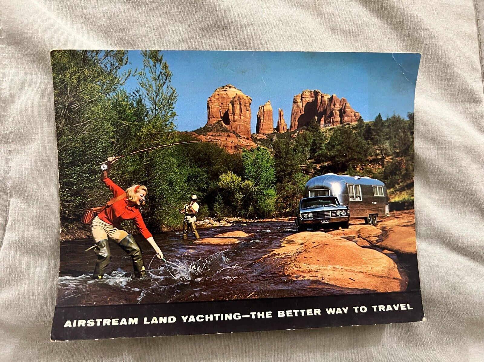 1970\'s AirStream Land Yachting - The Better Way To Travel postcard