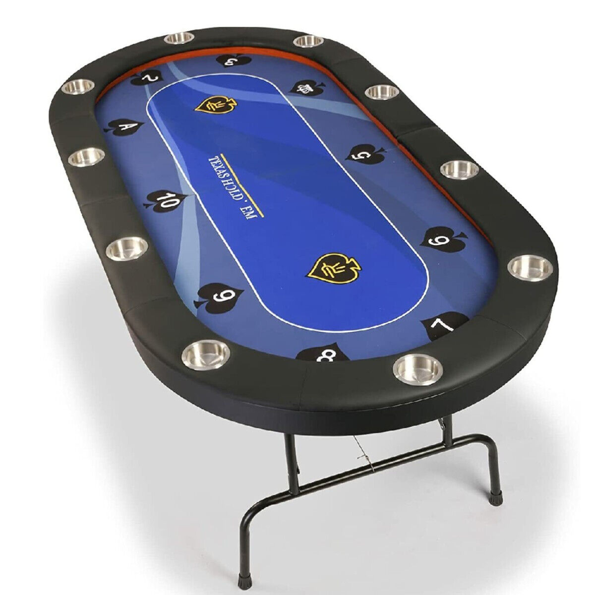 DC DiClasse Blue Folding Poker Table 10 Player Texas Holdem Casino Blackjack