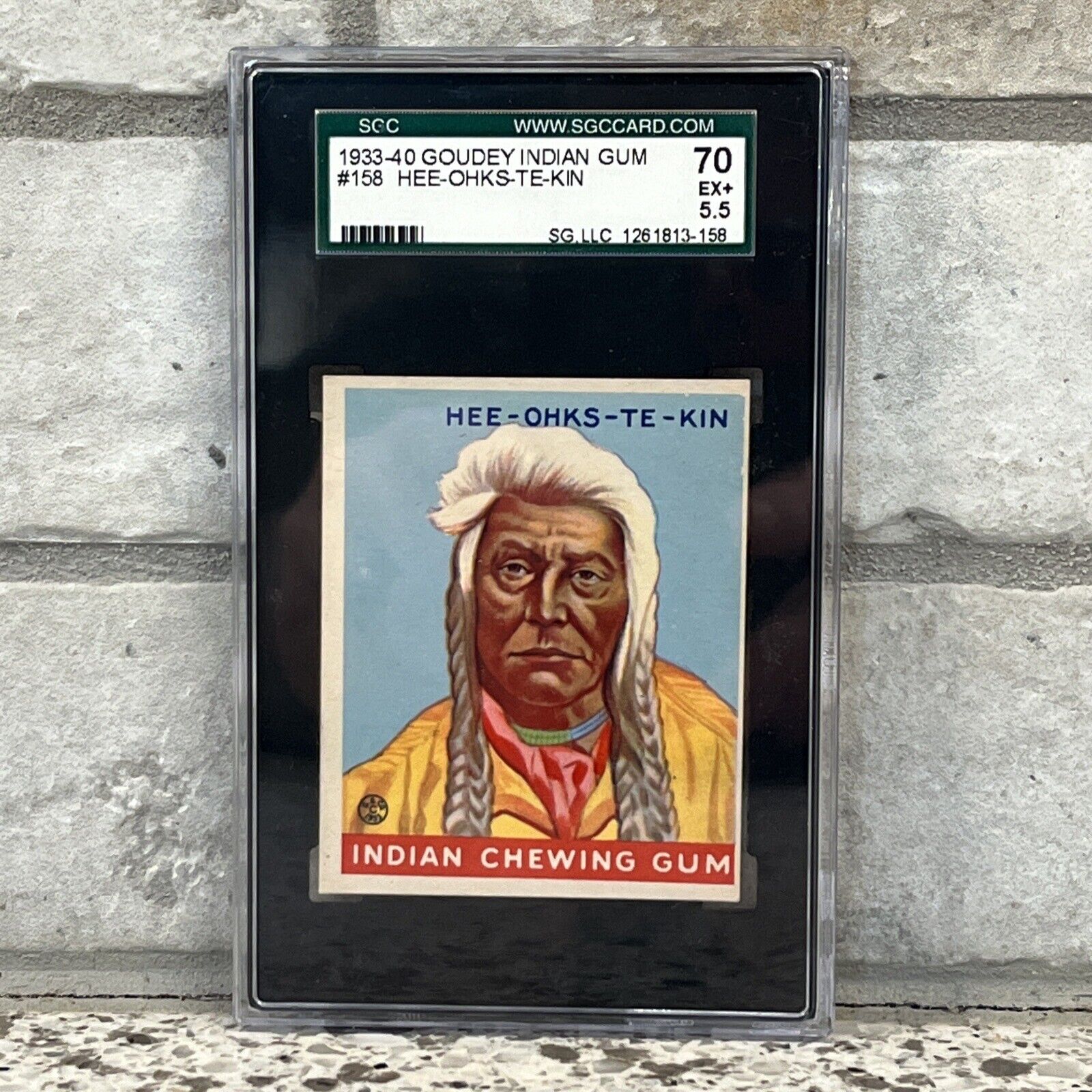 1933 Indian Gum #158 Hee-Ohks-Te-Kin SGC 5.5 Boston Goudey