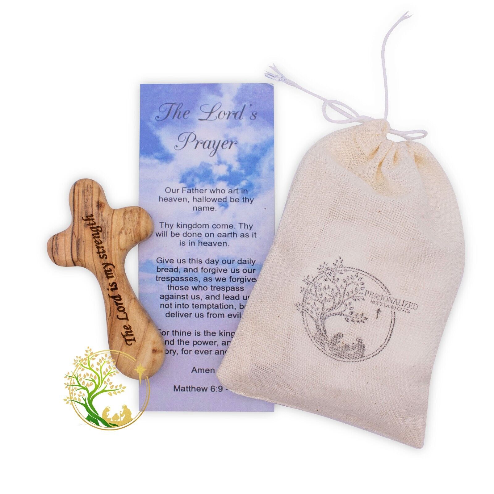 Comfort cross | Holy Land prayer Palm cross made of Olive wood | Handheld cross