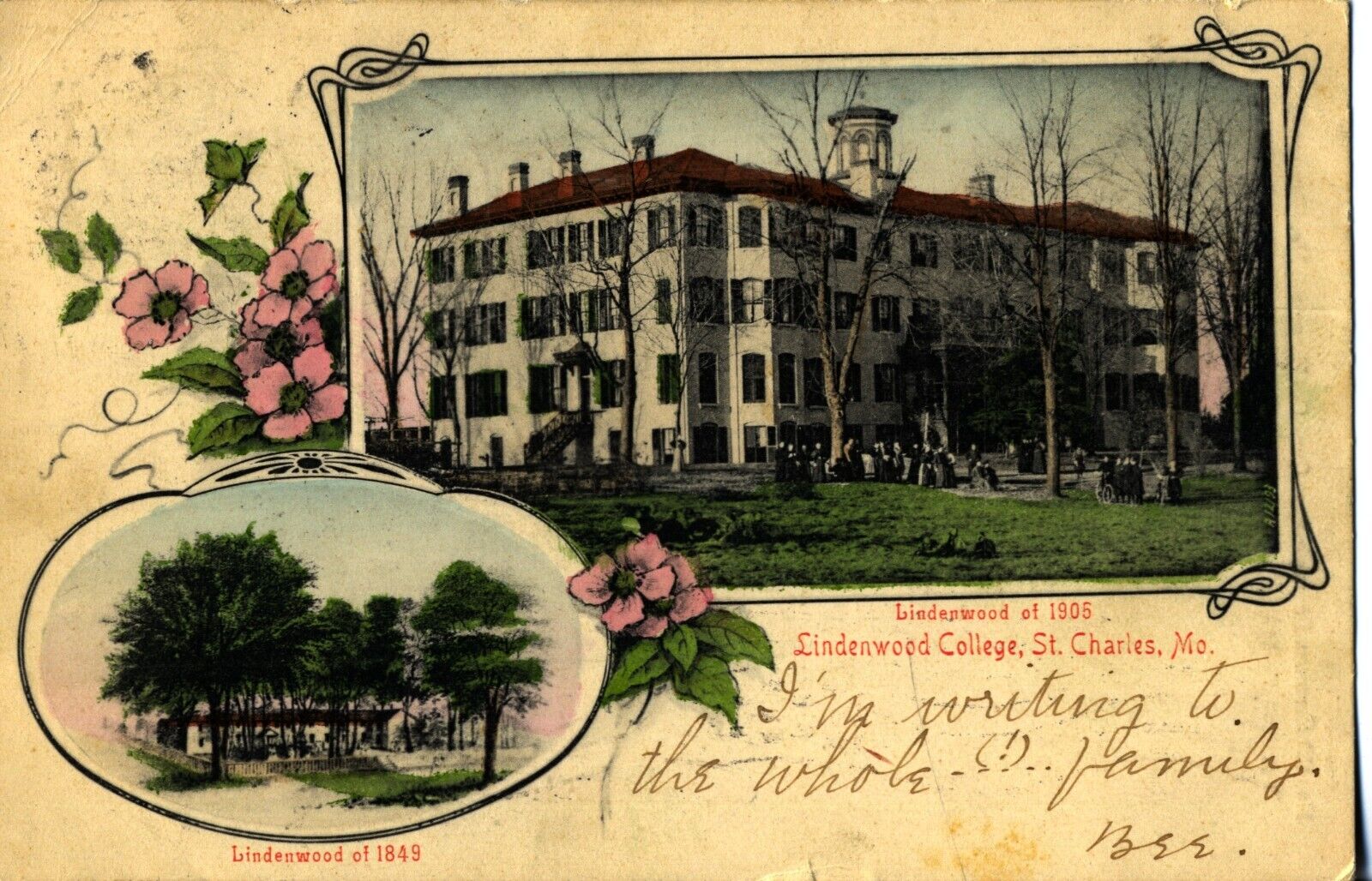 2 Views - Lindenwood College, St. Charles, Mo. Missouri Postcard #450