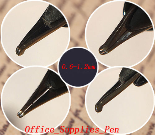 4Pcs Fountain Pen Nibs 0.6-1.2mm Bent Nib For Yong Sheng 618 601 613