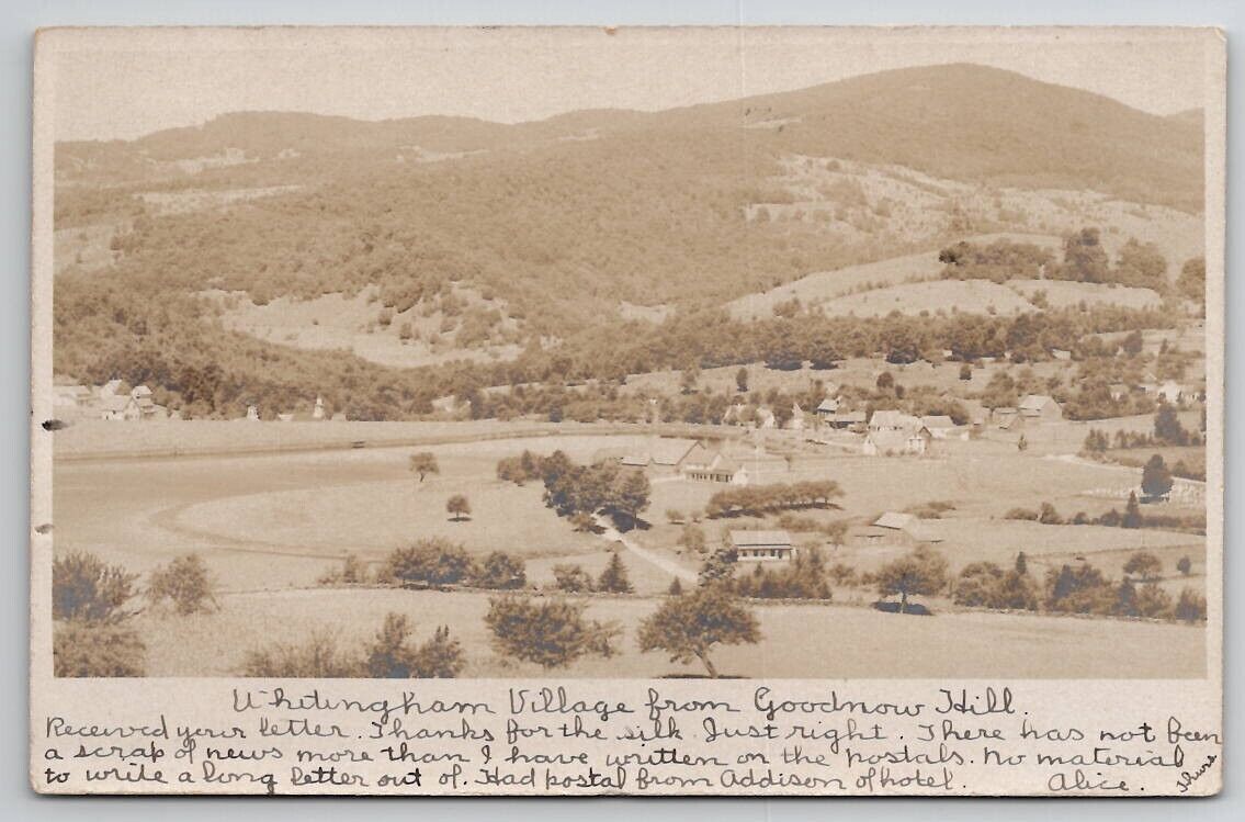 Whitingham Village VT From Goodnow Hill RPPC Vermont Postcard P22