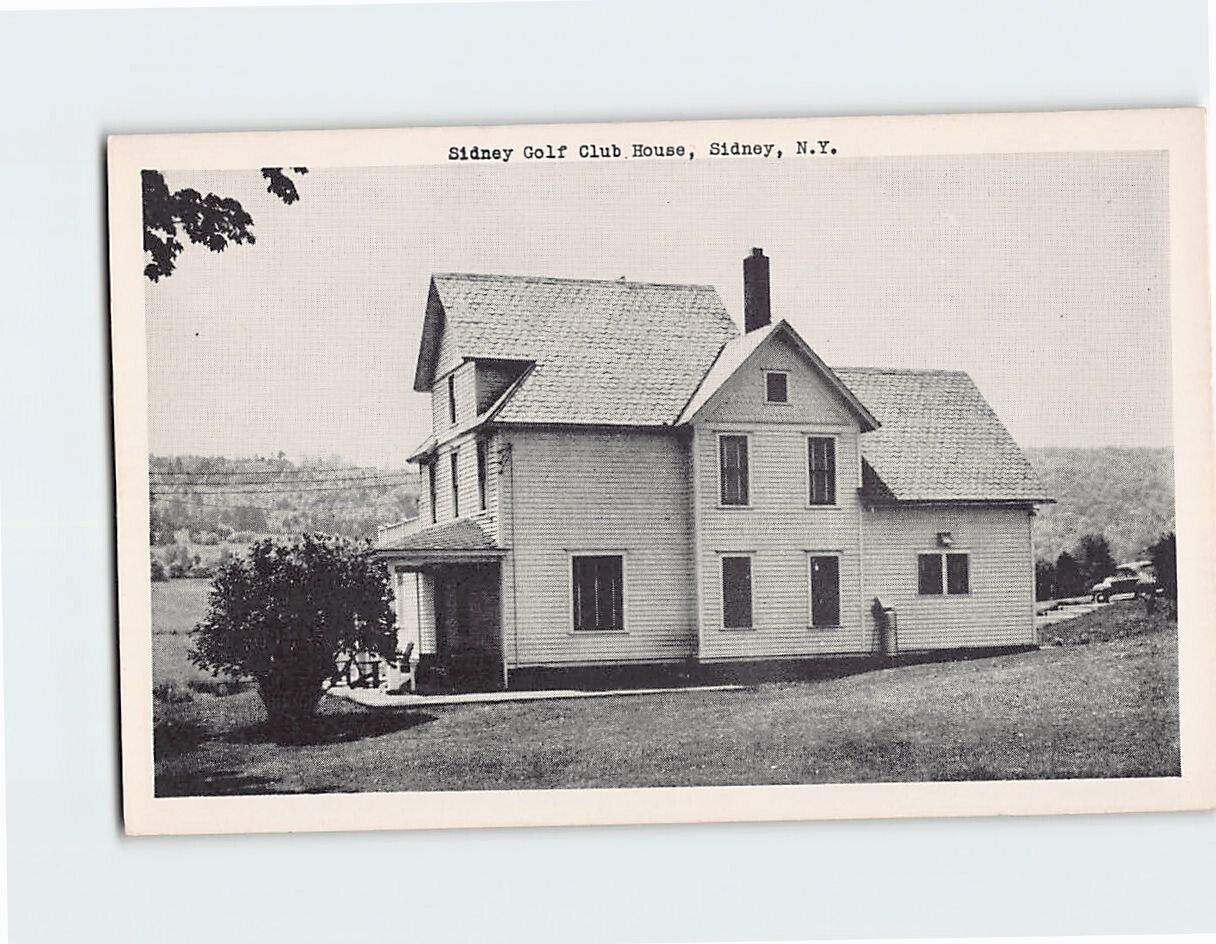 Postcard Sidney Golf Club House, Sidney, New York