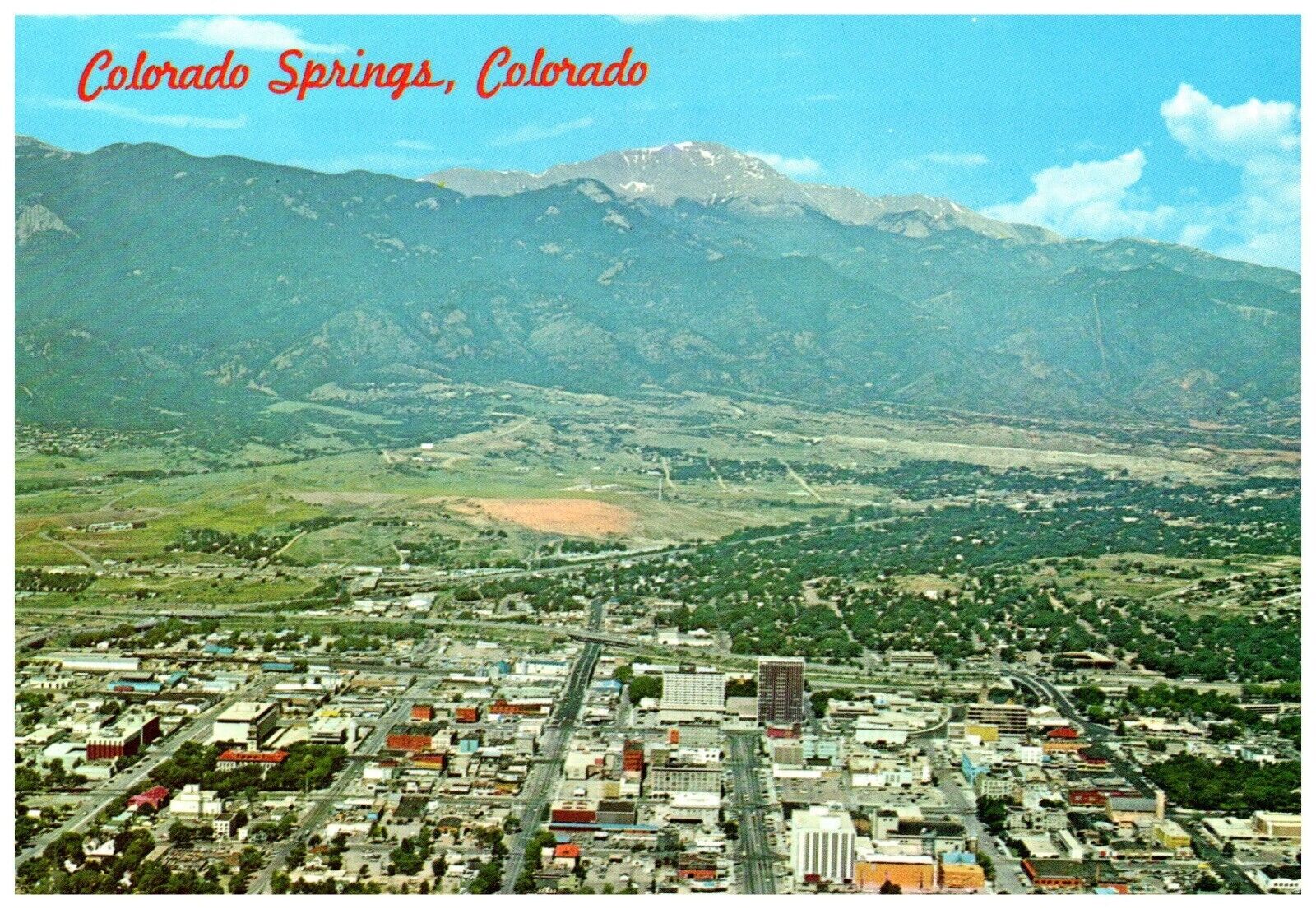 Aerial View of Colorado Springs, Colorado Postcard
