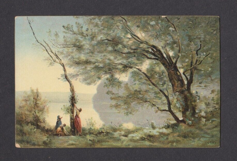 Corot Art Postcard, Pastoral Scene, Unposted, Made in Germany, Stengel
