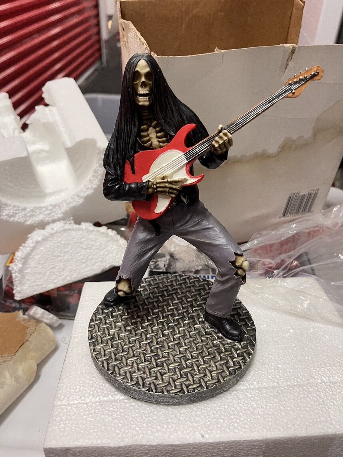 Ebros Day Of The Dead Skeleton Hell Rock Band Electric Guitarist Figurine