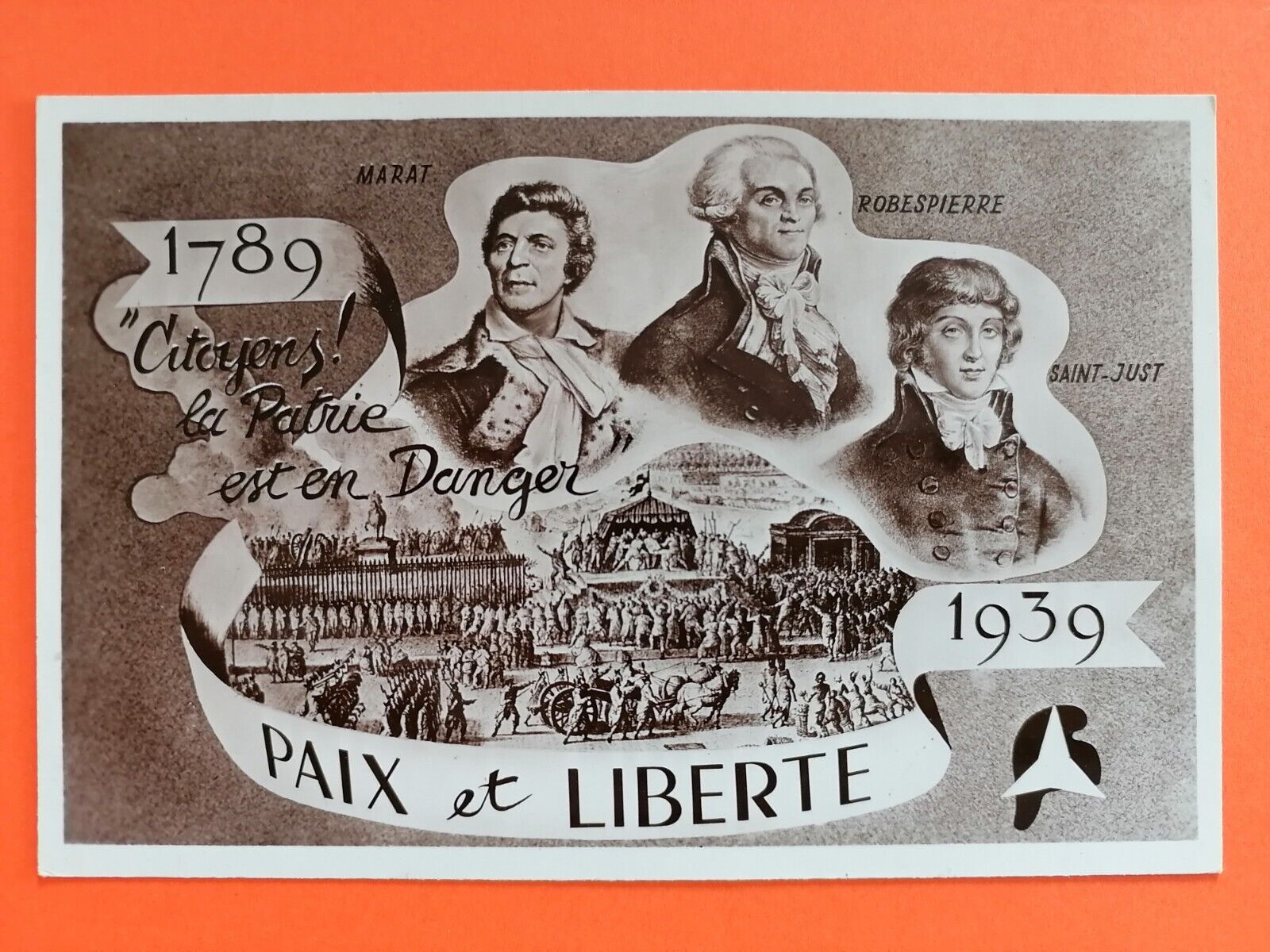 RARE CPA 150th Anniversary of the FRENCH REVOLUTION 1789 1939 Citizens Patrie