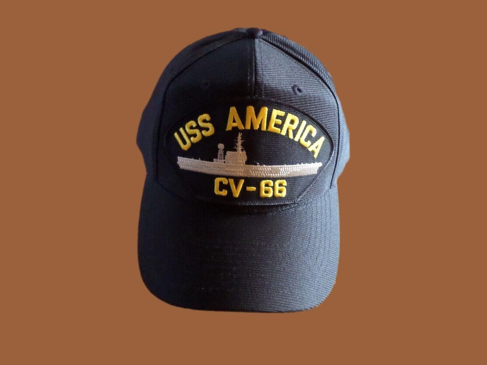 USS AMERICA CV-66 U.S NAVY SHIP HAT OFFICIAL MILITARY BALL CAP U.S.A. MADE