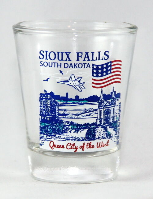 SIOUX FALLS SOUTH DAKOTA GREAT AMERICAN CITIES COLLECTION SHOT GLASS SHOTGLASS