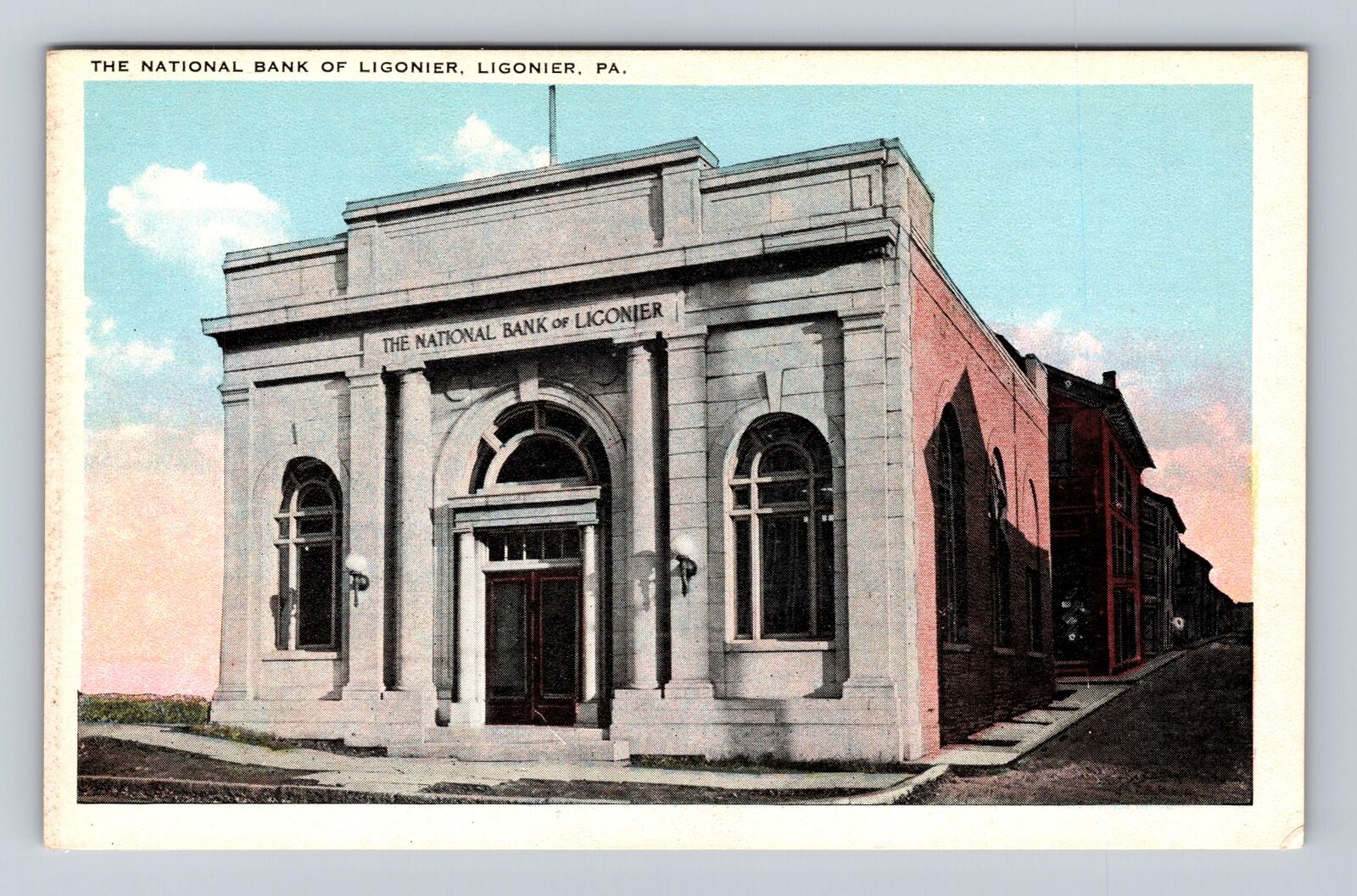 Ligonier PA-Pennsylvania, National Bank of Ligonier, Antique Vintage Postcard