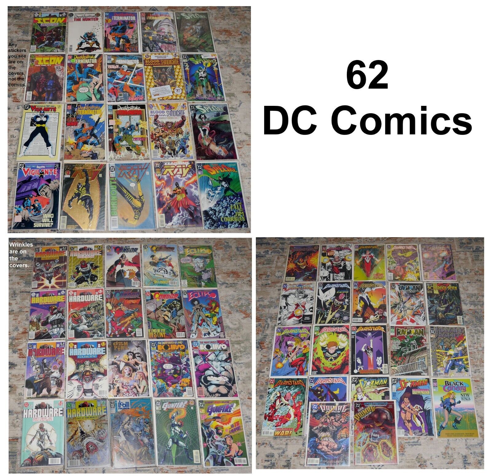 62 DC Comics. ICON, HARDWARE, DEATHSTROKE, BLOOD SYNDICATE, THE RAY, More