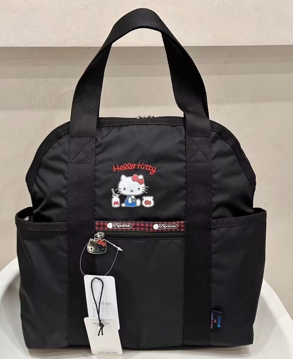 Sanrio Hello Kitty Lesportsac DOUBLE TROUBLE BACKPACK 2 way Tote Bag New
