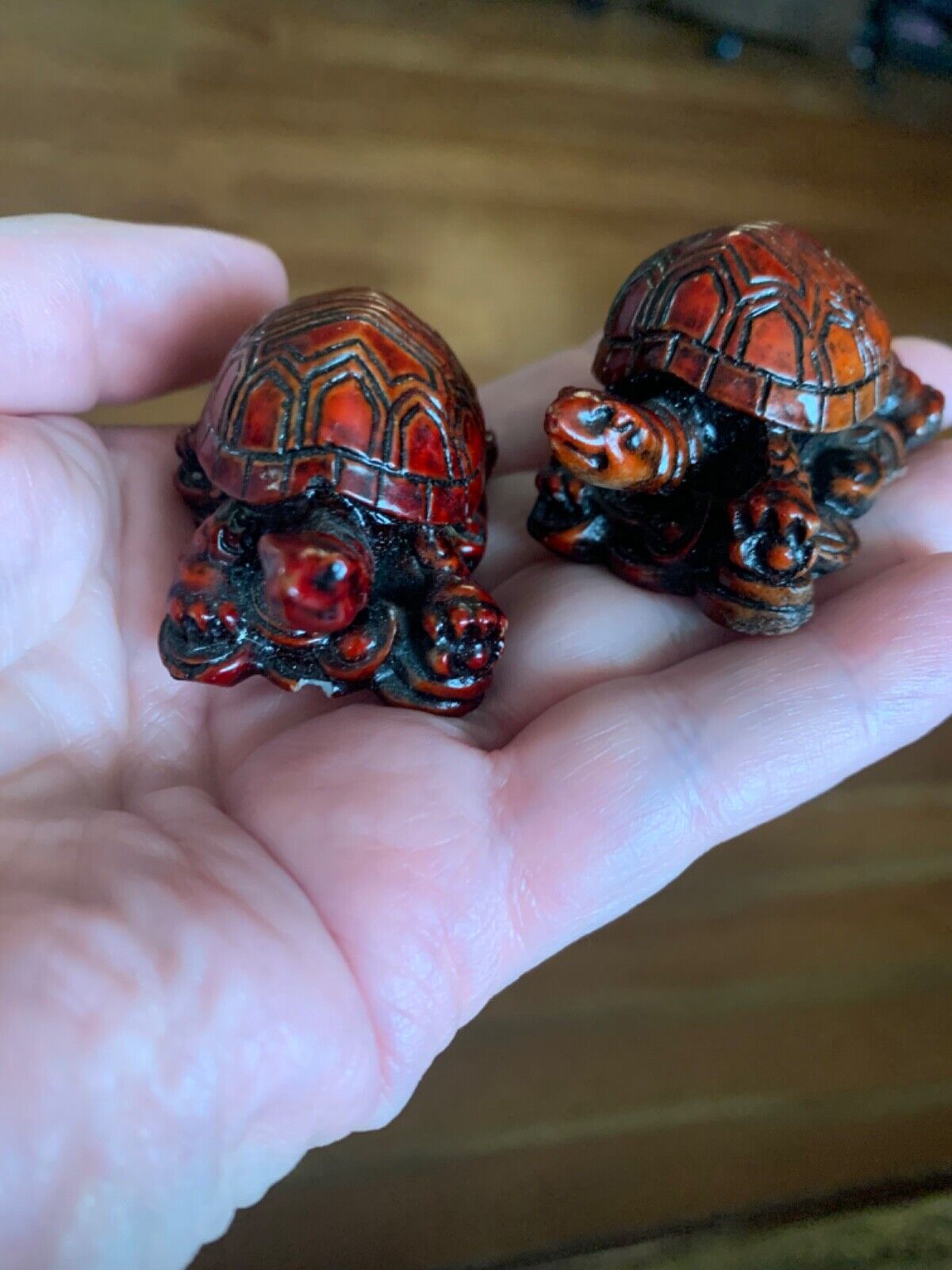 set of two ceramic turtle figurines