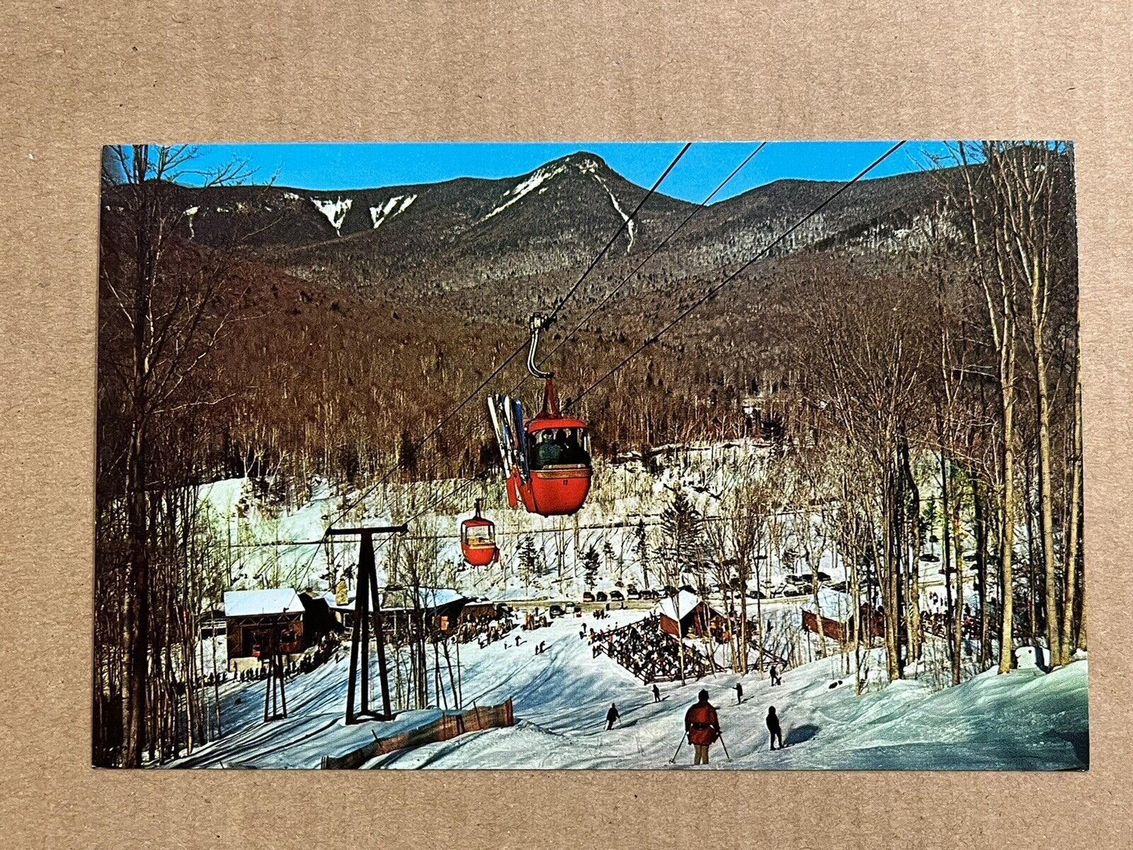 Postcard Lincoln NH New Hampshire Loon Mountain Gondola Lift Snow Skiing Lodge