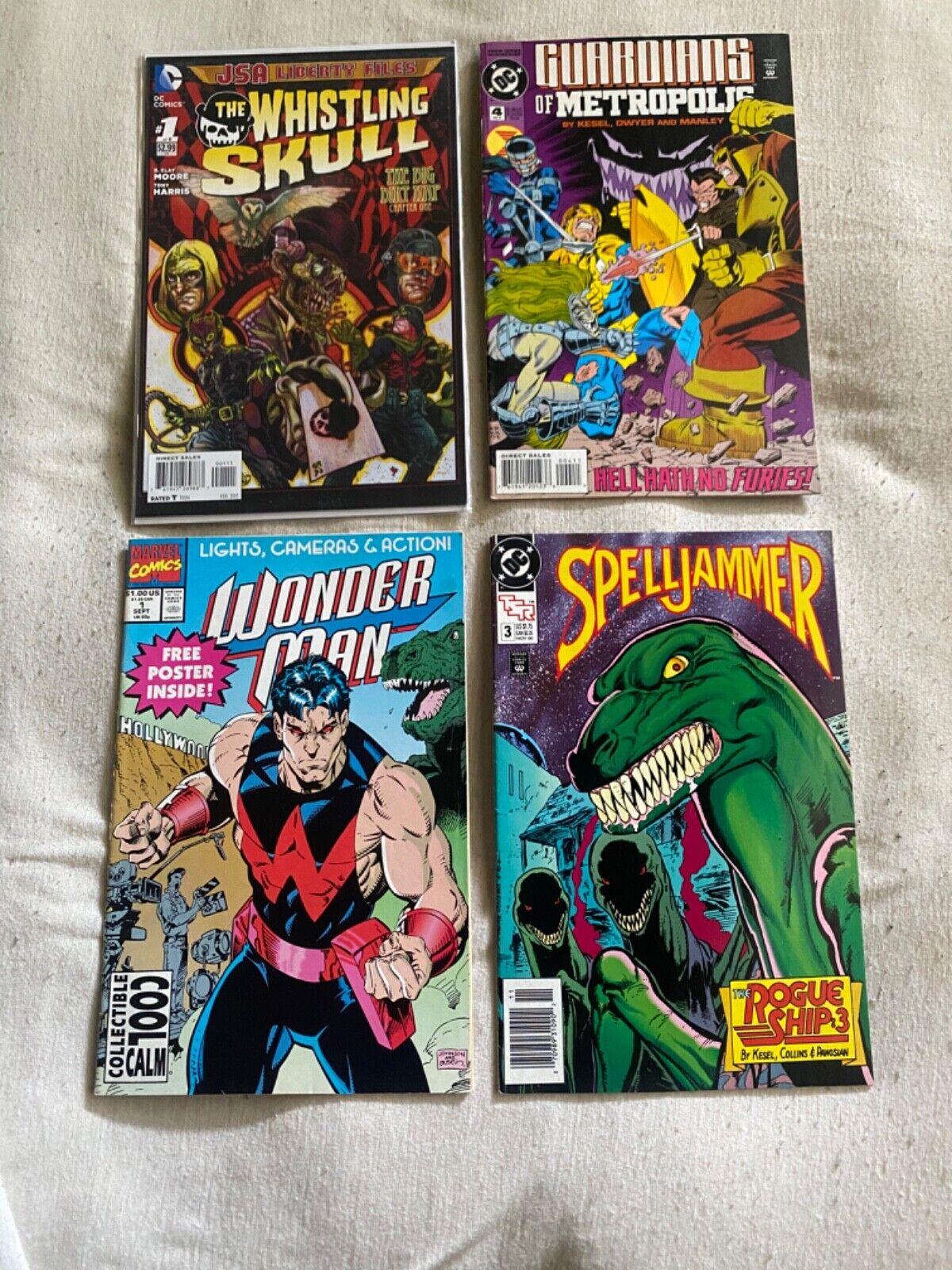 Lot of 3 DC and 1 marvel comic books 