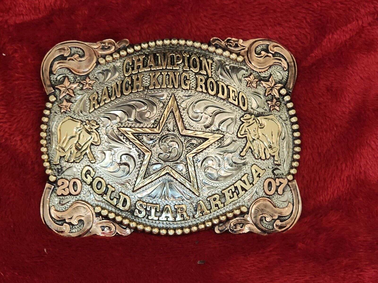 BULLDOGGING PROFESSIONAL RODEO CHAMPION TROPHY BUCKLE☆RANCH RODEO☆2007☆422