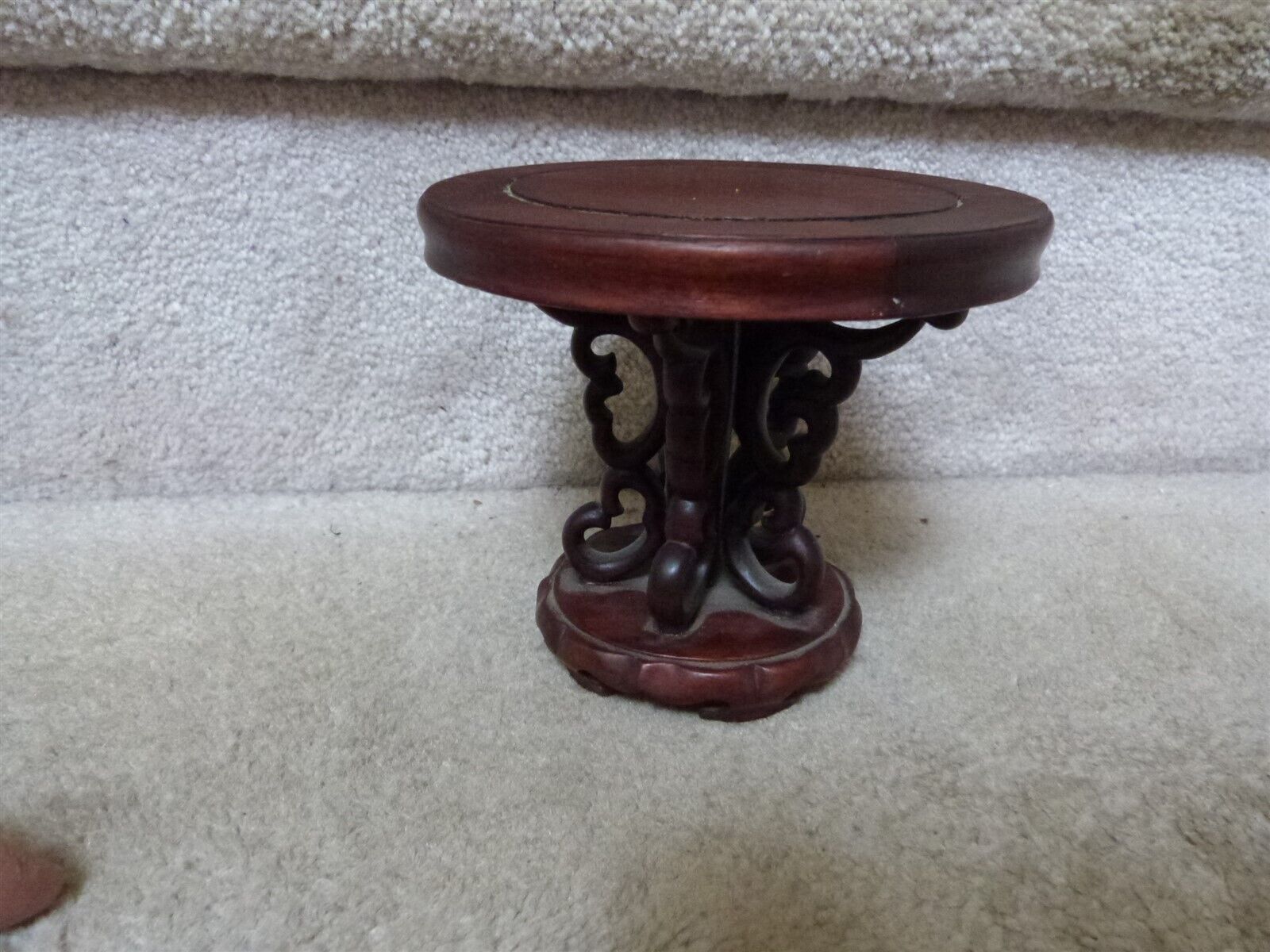 EXTRAORDINARY Ornate Chinese Hardwood Tall Vase Stand Pedestal 4.5\