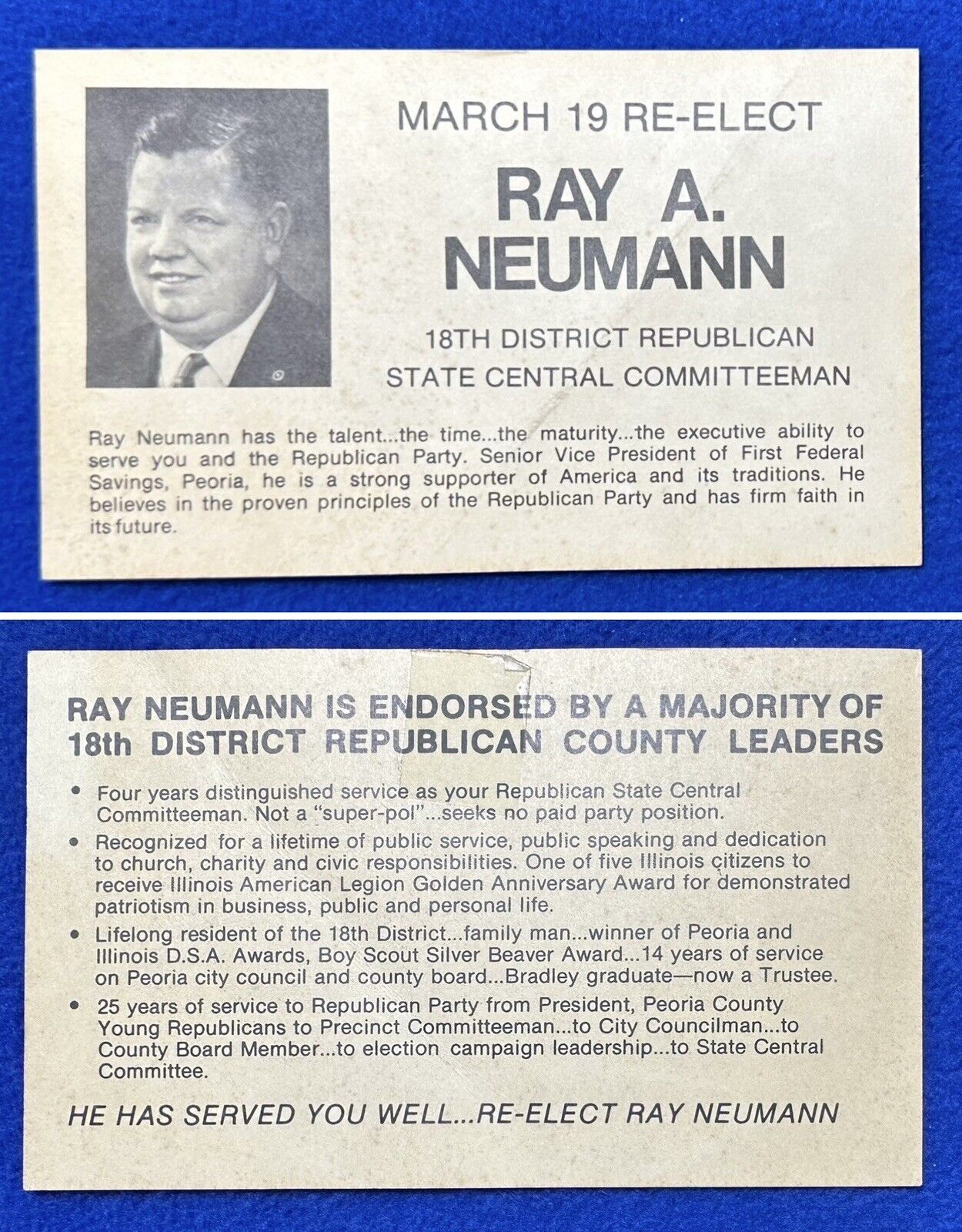 Campaign for Ray A. Neumann GOP Committeeman / GOP Leader Bob Michel\'s District