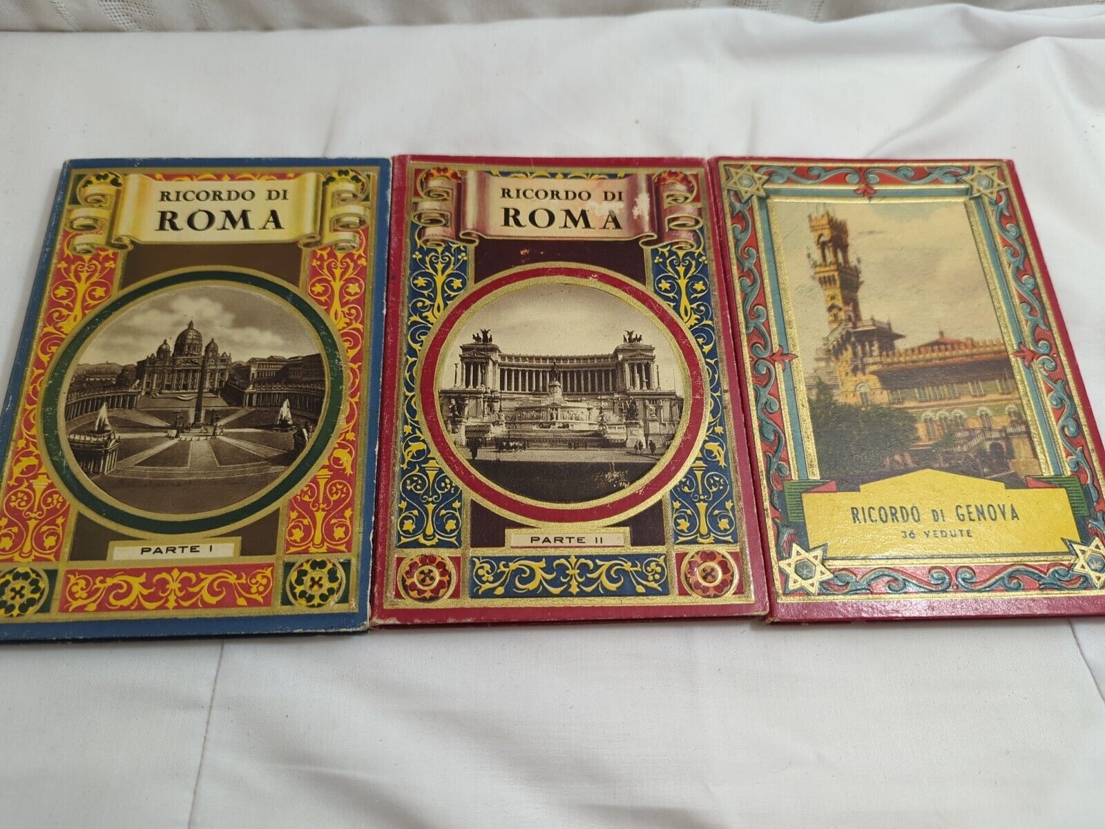 2 Vintage Ricordo did Roma, 1 Ricordo di Genova Postcards/Photos 1930s Italy