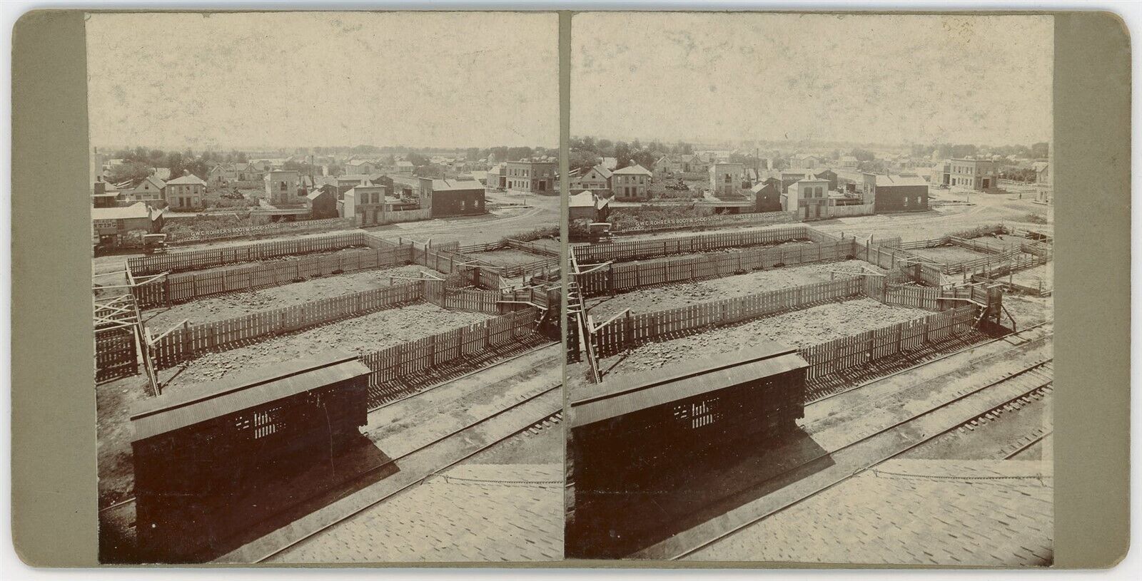 KANSAS SV - Abilene - Panorama & Railroad Yard - 1880s/90s VERY RARE