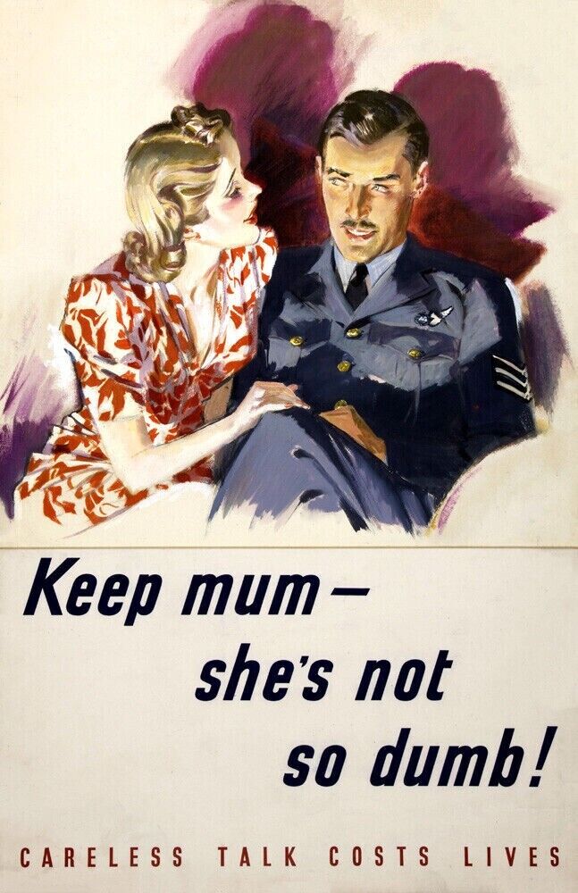 1939 Keep Mum She\'s Not So Dumb WWII Retro Picture Poster Art Print 13\