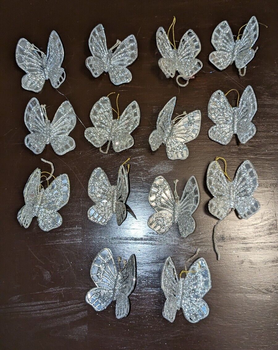 Lot Of 16 Vintage Butterfly Christmas Ornaments