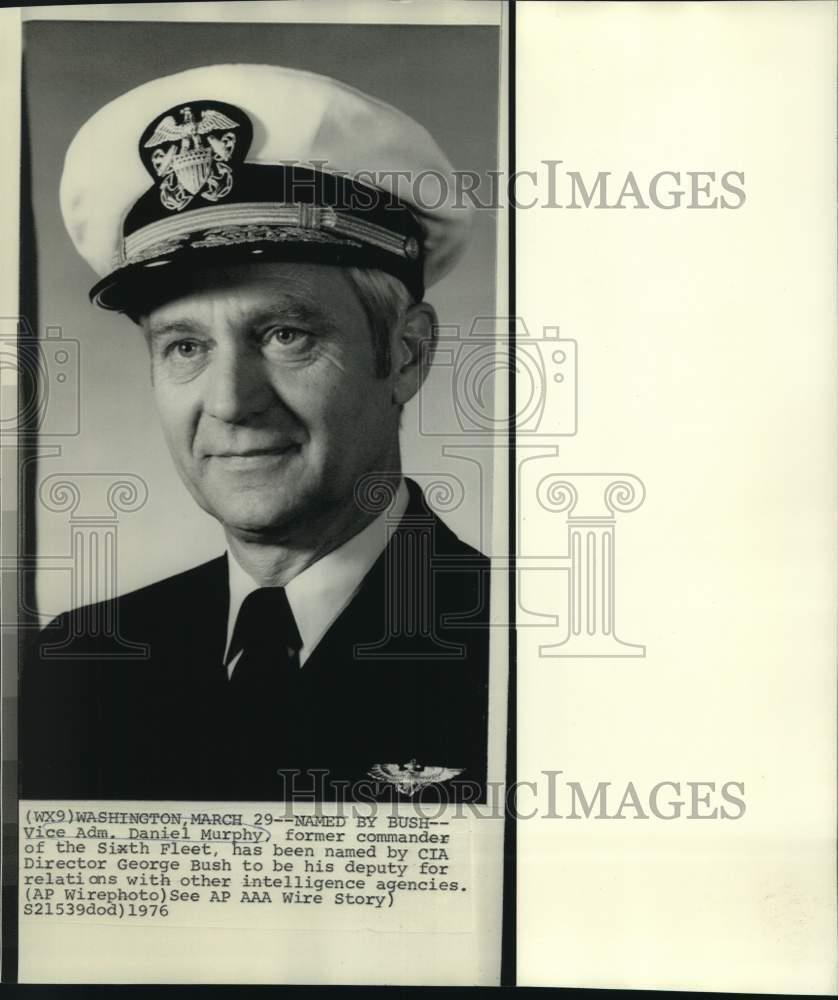 1976 Press Photo CIA Director George Bush\'s Deputy Vice Admiral Daniel Murphy