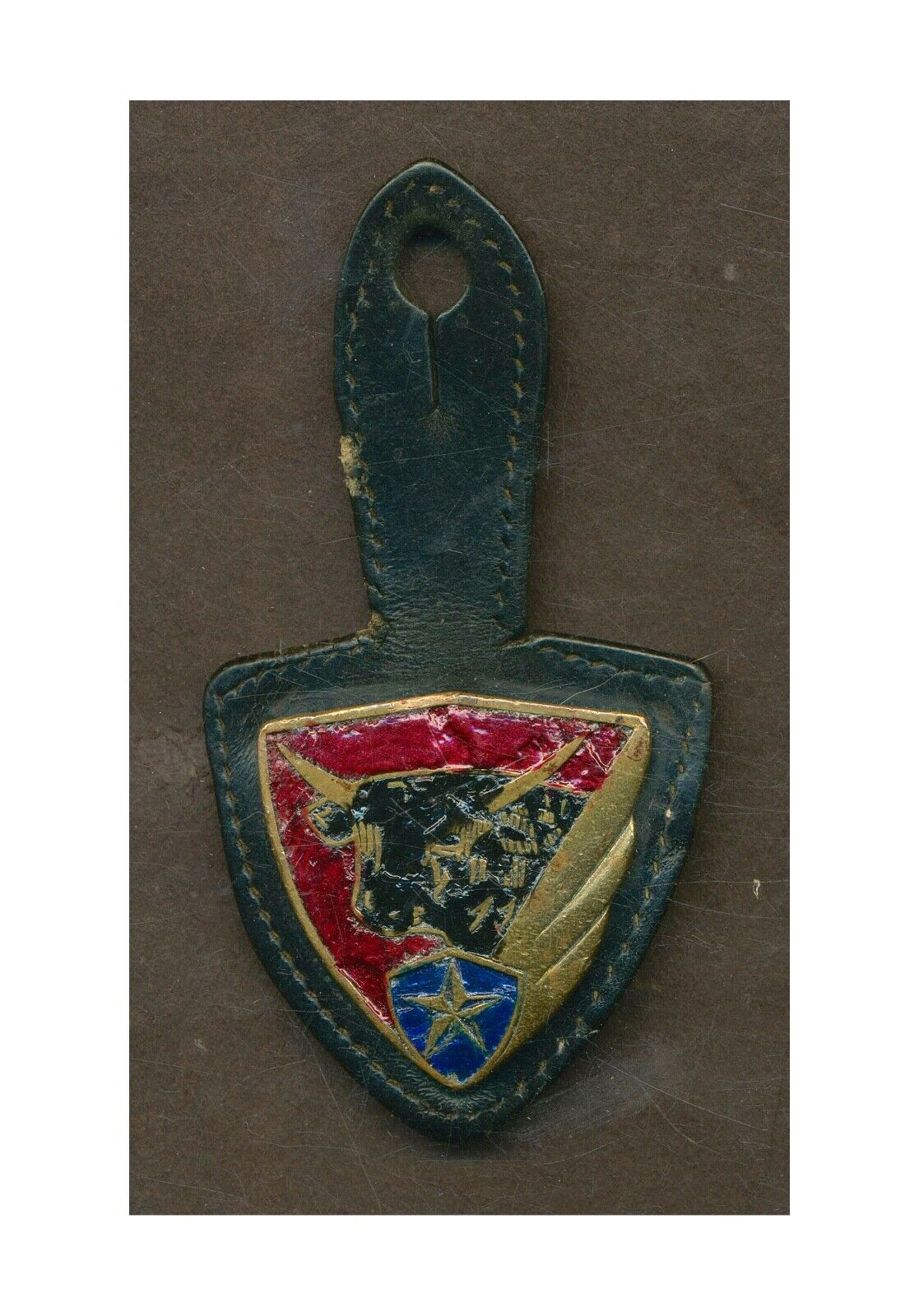 French AF Badge Air Base 125 Istres with Leather Hanger - Drago A887  L335