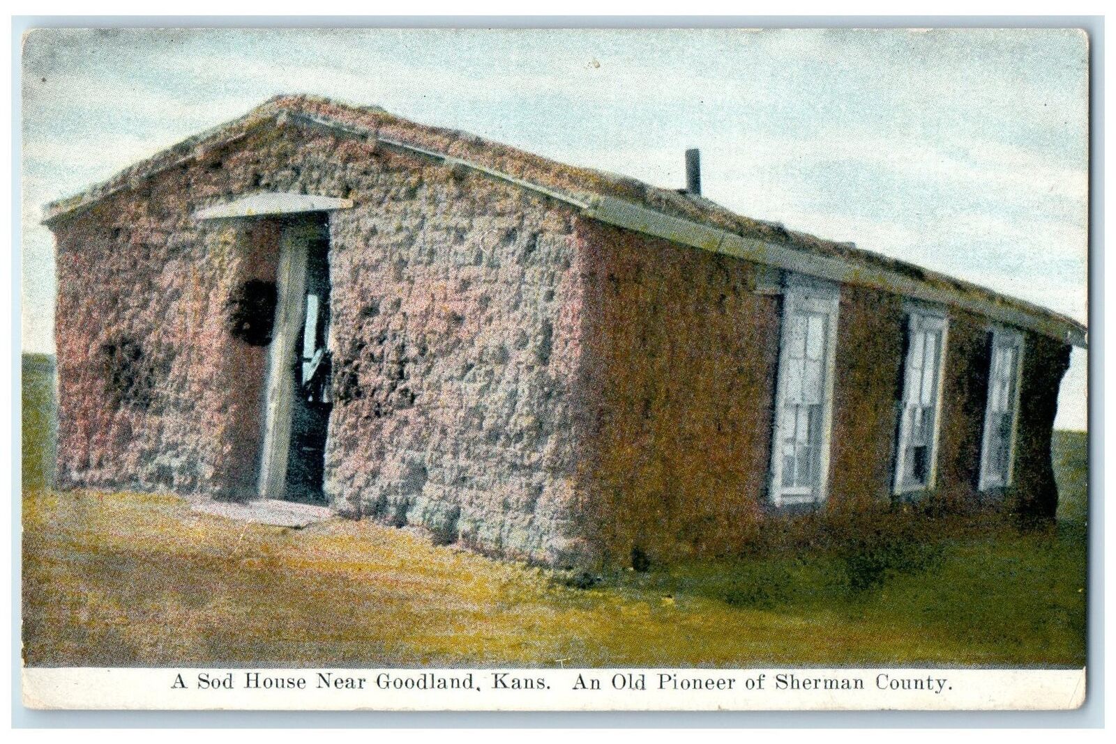 1909 A Sod House Kansas Near Goodland Kansas KS Unposted An Old Pioneer Postcard