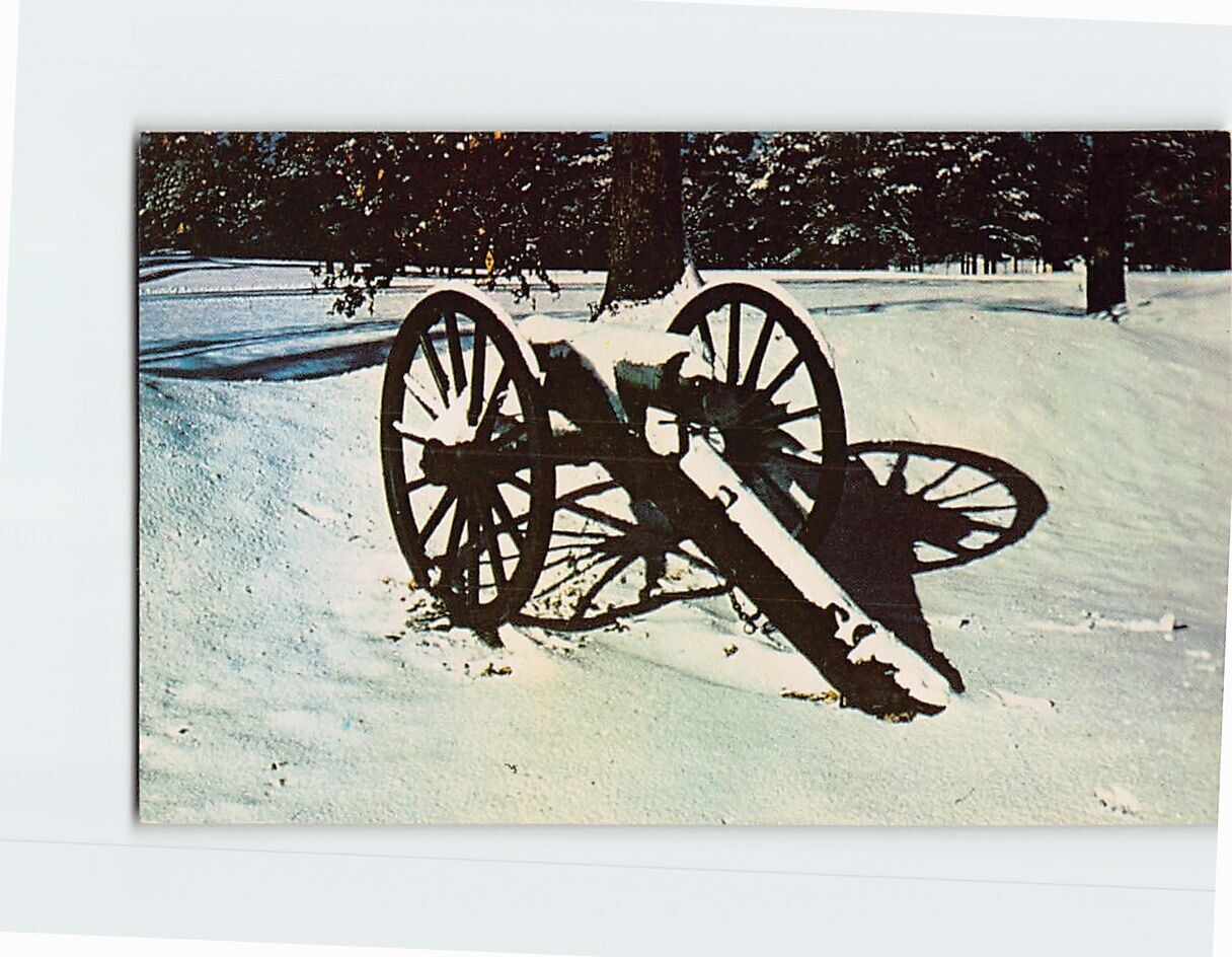 Postcard Winter's Silent Gun Petersburg National Military Park Virginia USA