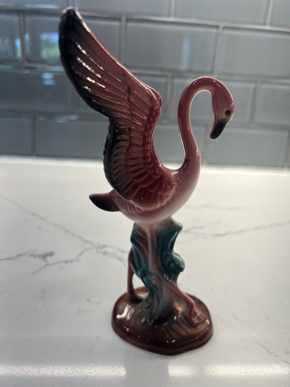 Vintage Maddux Of California 7” Ceramic Flamingo Wings Up