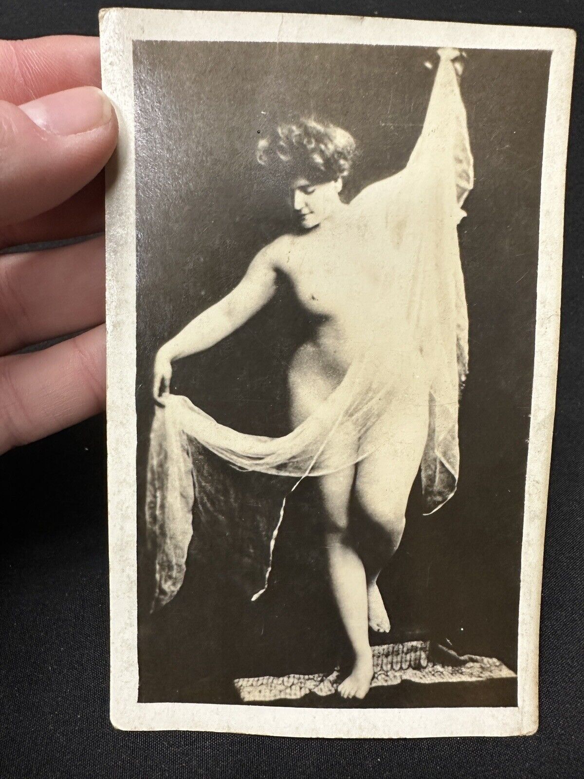 RPPC French nude woman Original old Undivided postcard