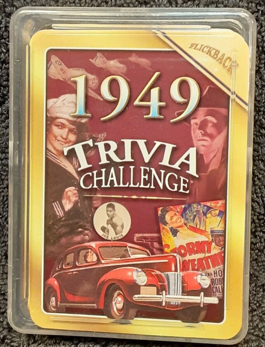 Flickback Year 1949 Trivia Challenge Playing Cards Regulation 54 Card Deck 