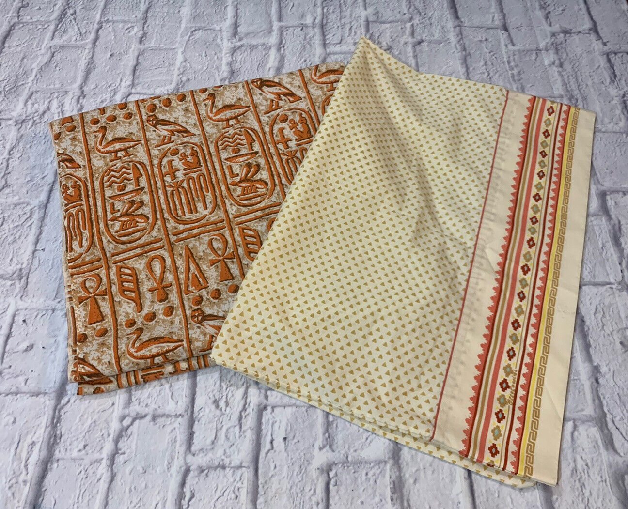 Vintage Sheet 1960s Twin Flat Pillowcase Egyptian