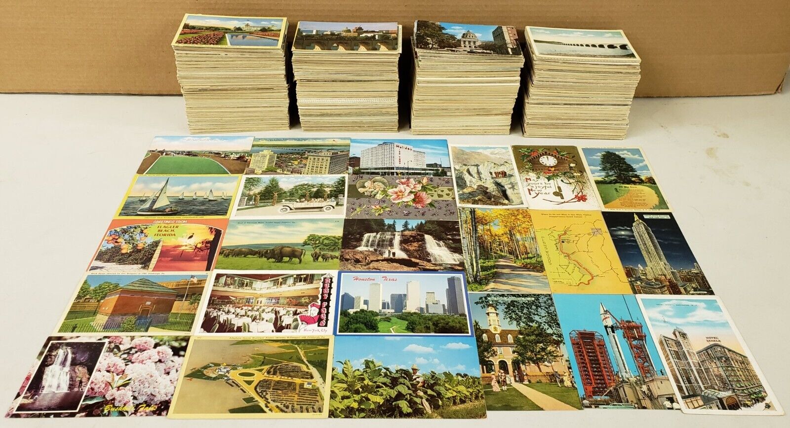Postcard Vintage Lot of 50 Random Unused Chrome Mix of U.S. States Towns Topics