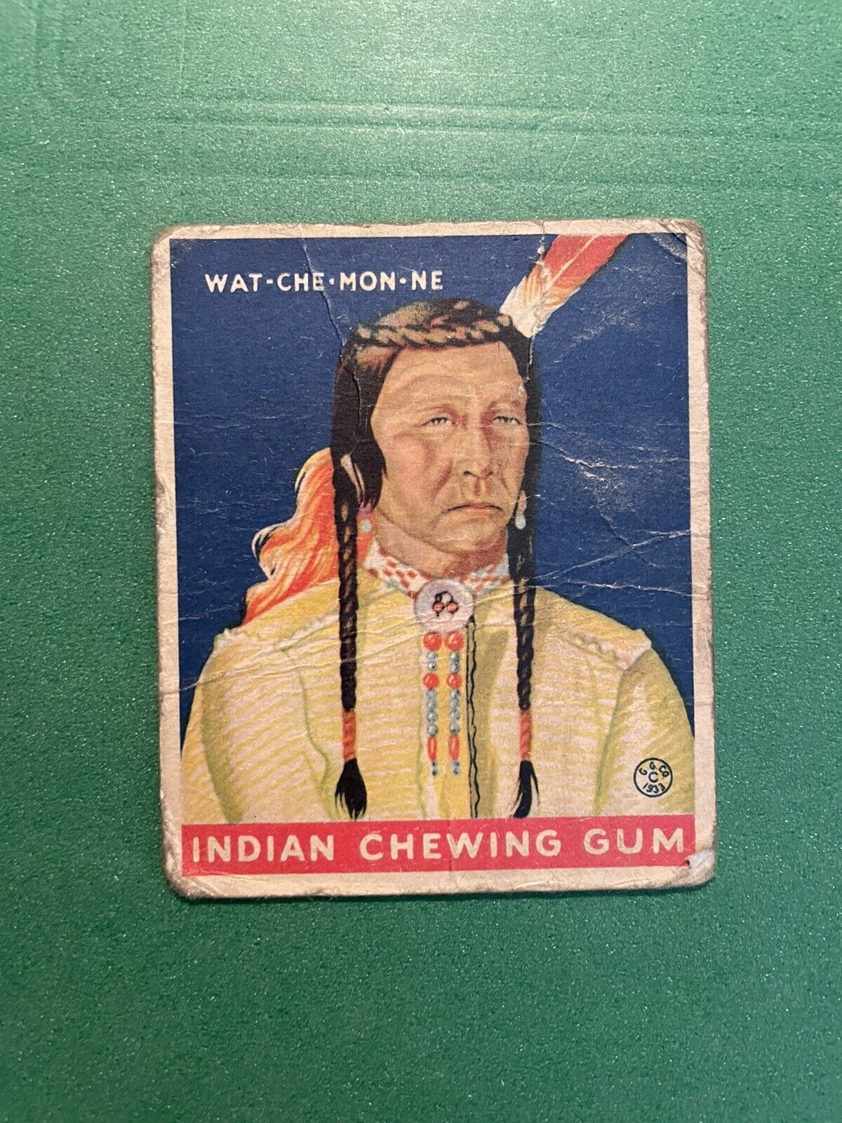 1933 Goudey Indian Gum, # 202, Series 288,  Tough Series, Poor  Card