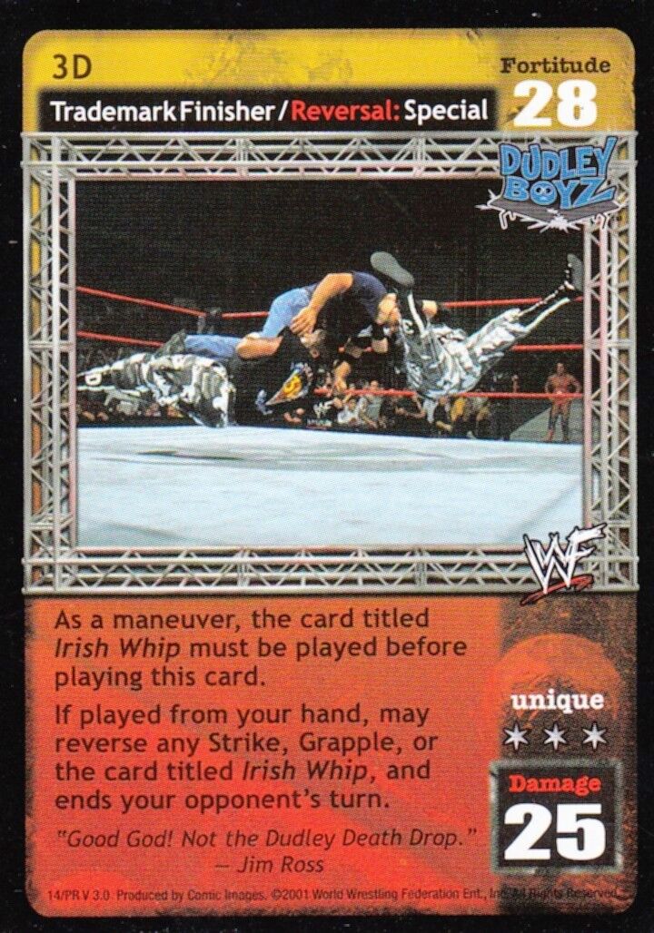 WRESTLING WWF RAW DEAL BACKLASH CCG 2001 PROMO CARD DUDLEY BOYZ