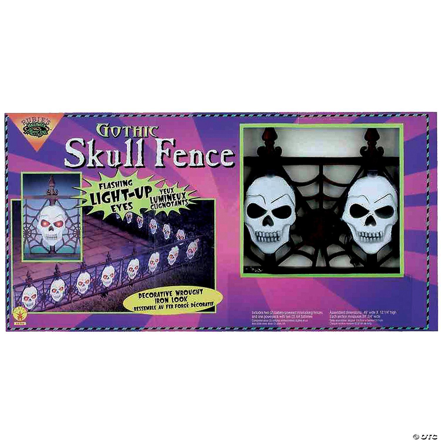 Gothic Skull Light-Up Fence yard outdoor decor decoration