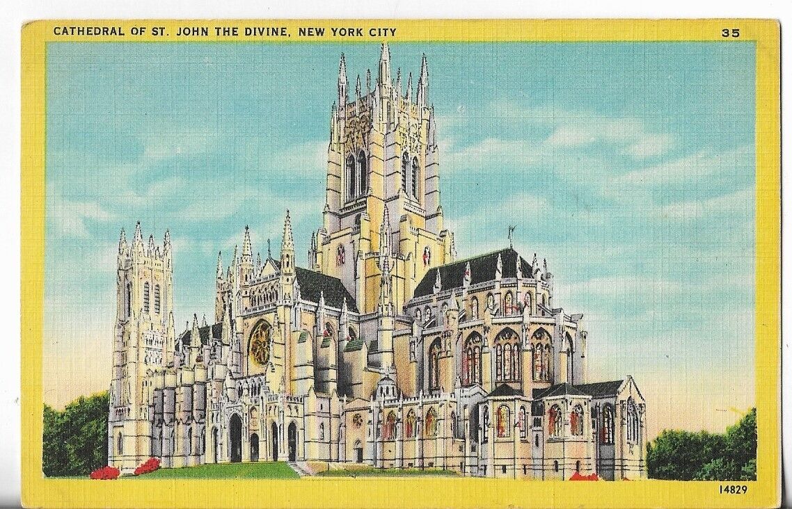 VTG Postcard-Unused Cathedral of St. John the Divine, New York City, New York 35