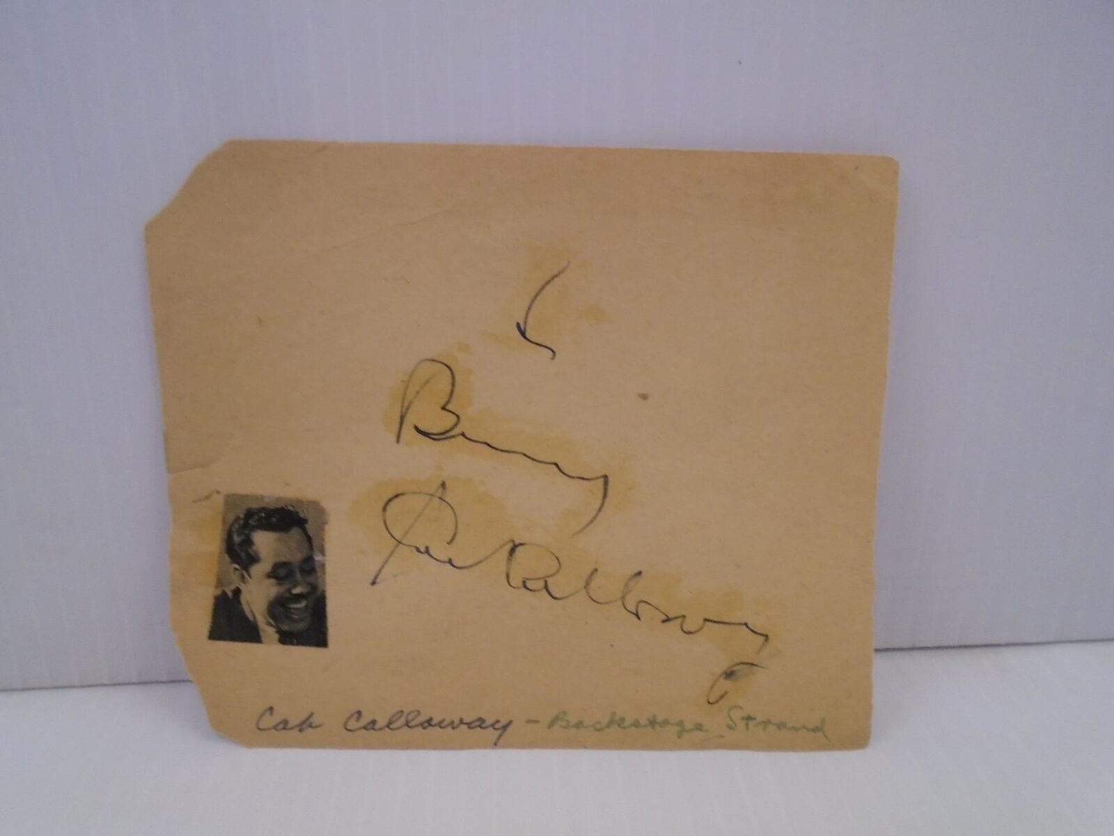 CAB CALLOWAY JAZZ PIANO MUSICIAN SIGNED AUTO AUTOGRAPH BOOK PAGE  KX