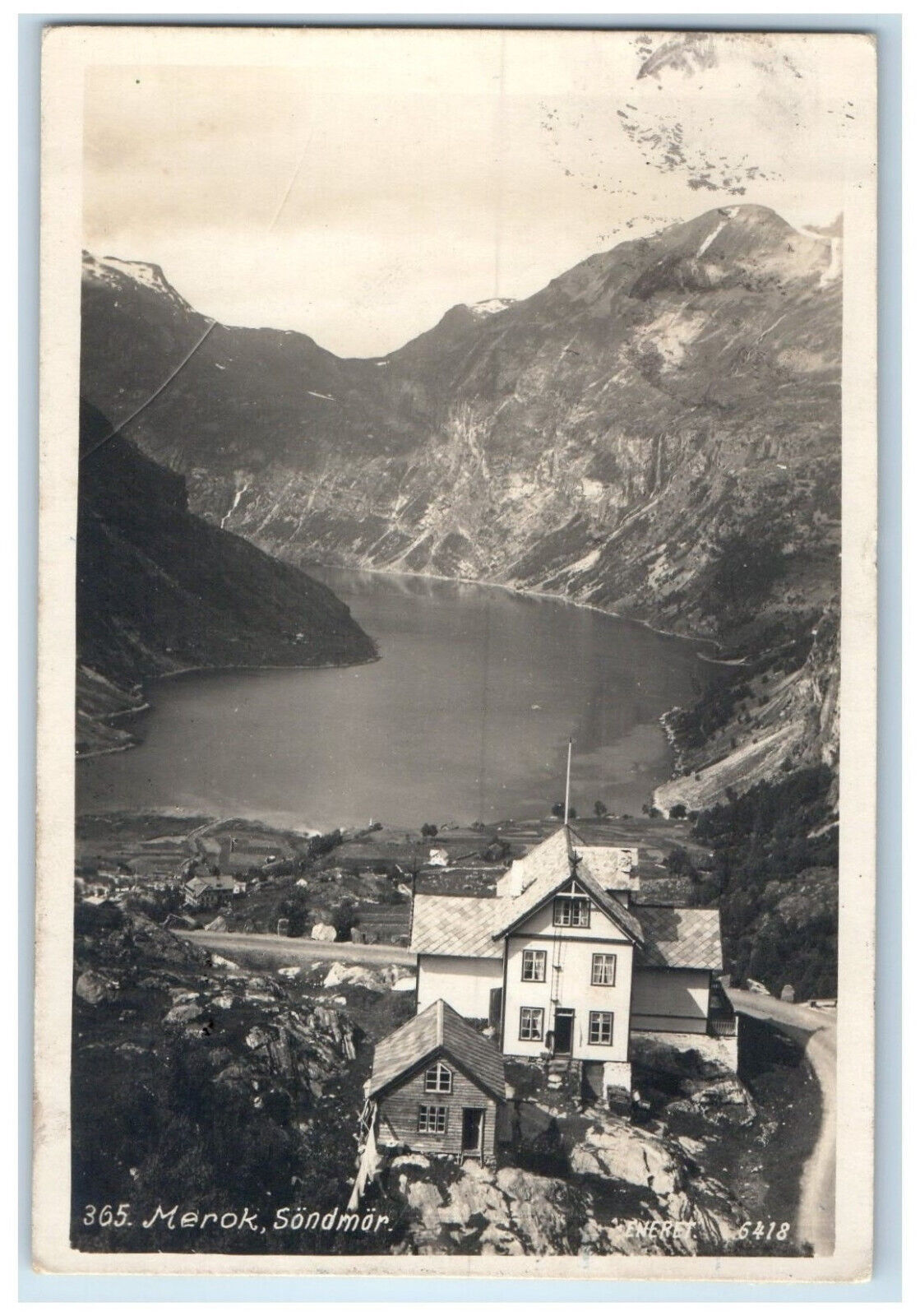 1926 River Mountain View at Sondmor Merok Norway Postage Due RPPC Photo Postcard