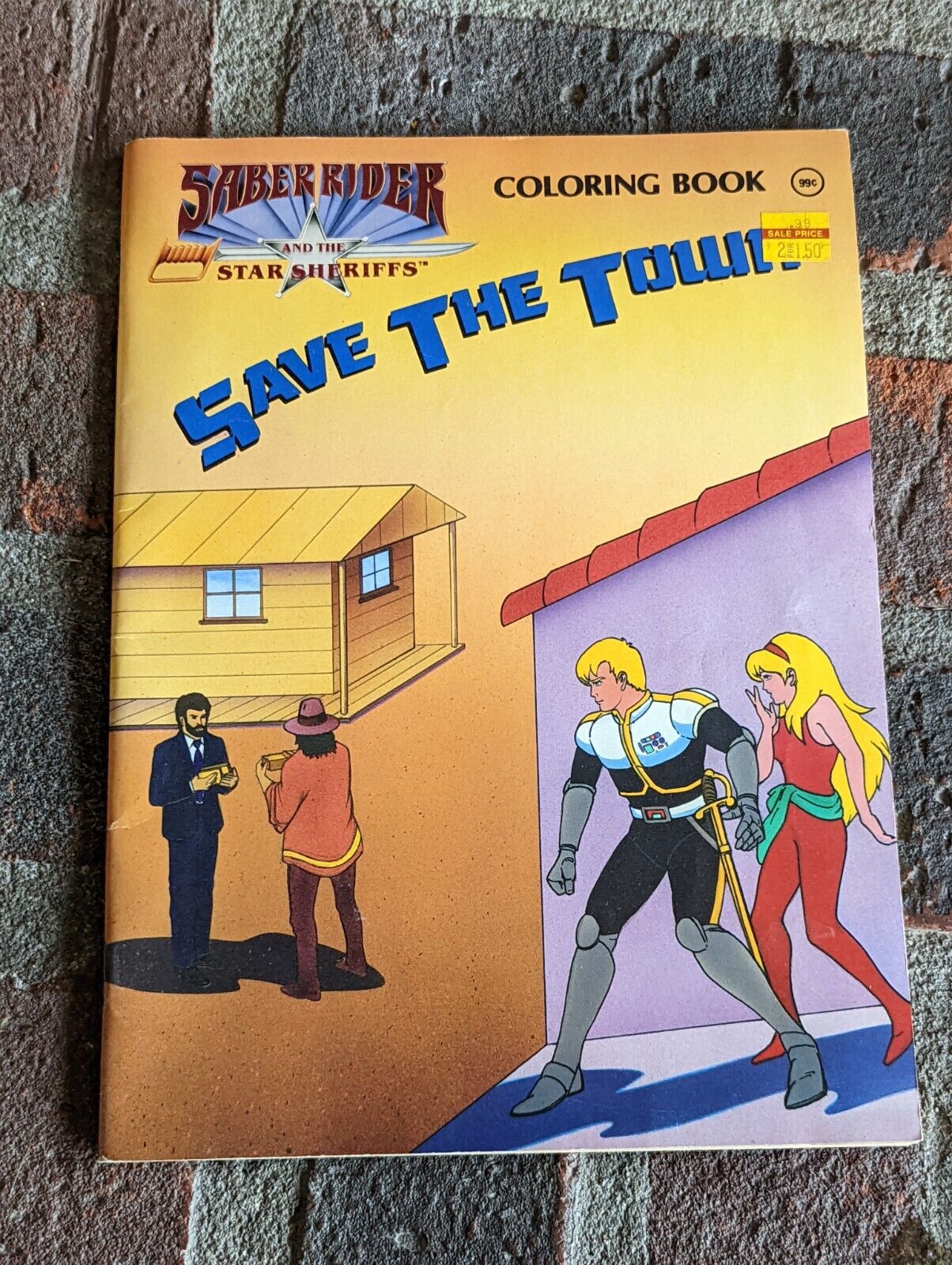 Rare 1987 Saber Riders And The Star Sheriffs Save The Town Coloring Book 