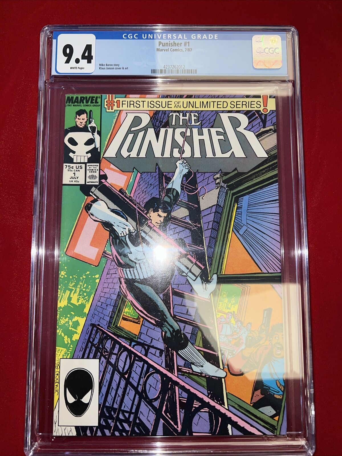 THE PUNISHER #1 CGC 9.4 White Pages Marvel Comics 1987 comic book
