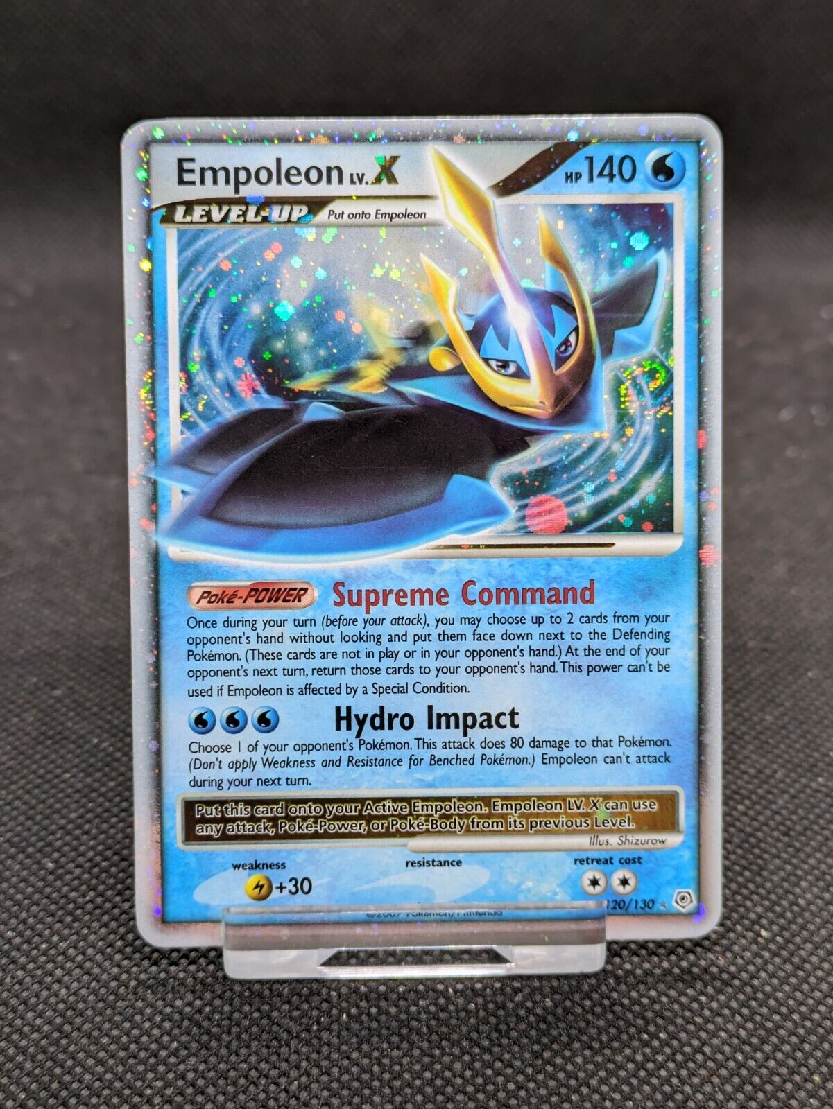Pokemon Empoleon Lv.X 120/130 D&P Diamond And Pearl Base Set SWIRL NM 