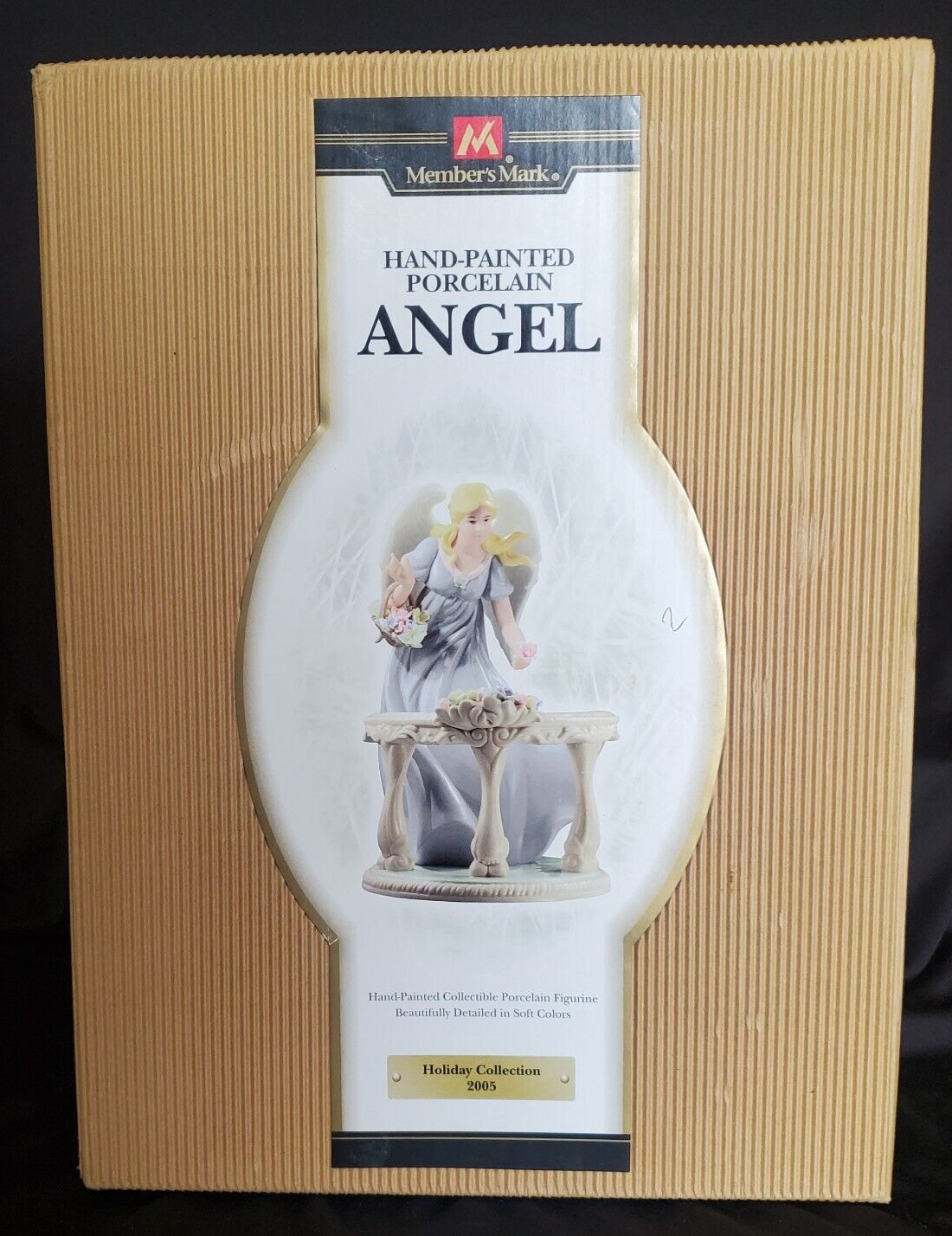 MEMBERS MARK HAND PAINTED PORCELAIN ANGEL FIGURINE 2005 HOLIDAY COLLECTION NEW