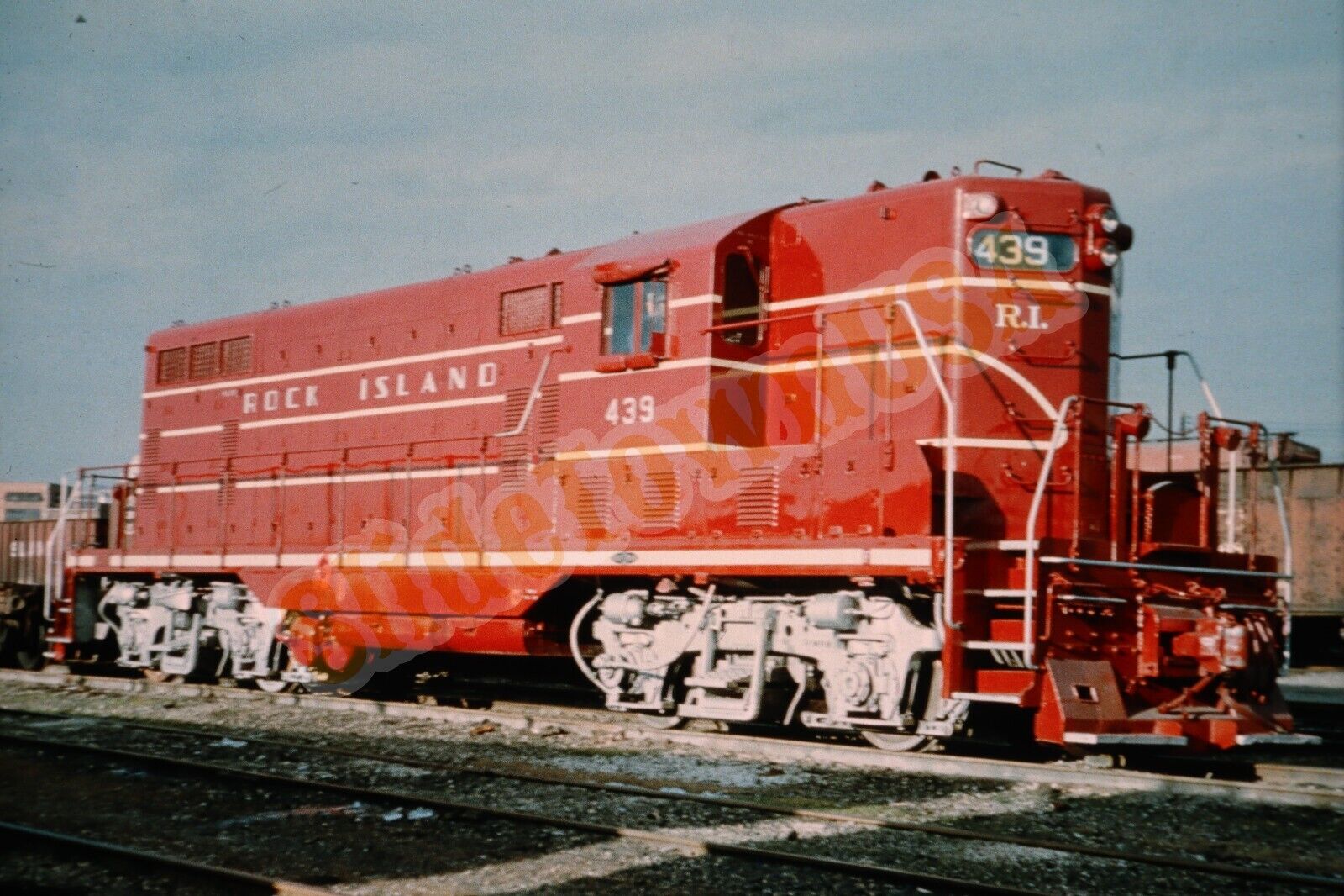 Vtg 1959 Duplicate Train Slide 439 Rock Island Engine Peoria IL X8B104