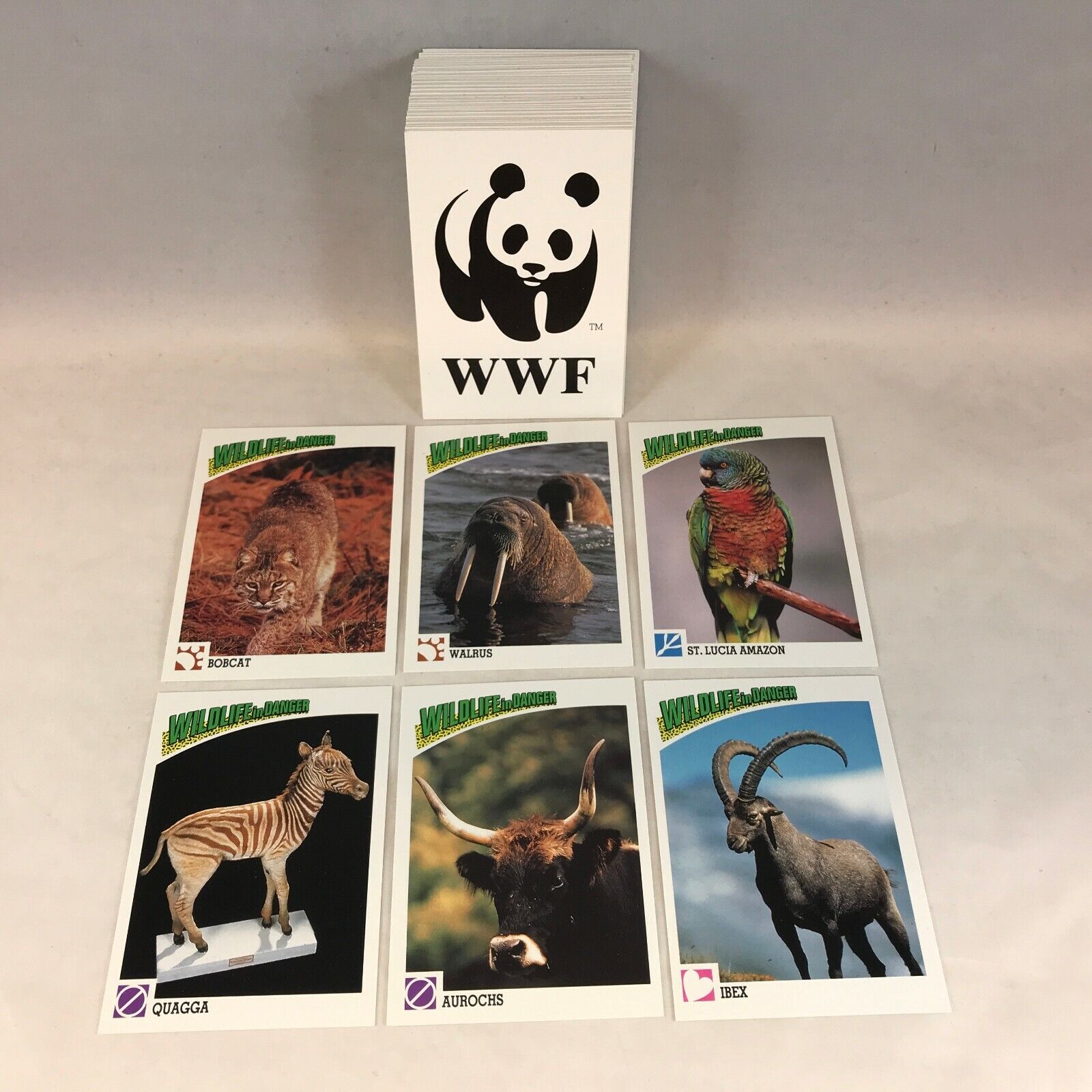WILDLIFE IN DANGER (Panini 1992) Complete Card Set WORLD WILDLIFE FUND (English)