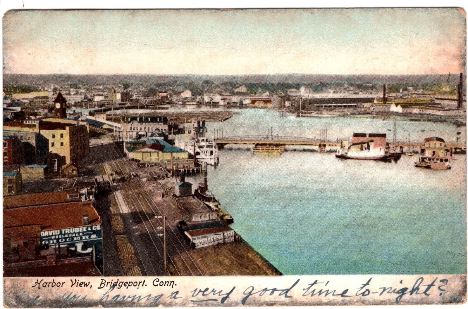 Harbor View, Bridgeport, CONN. POST CARD.   Posted 1906